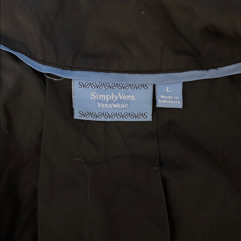Simply Vera Vera Wang Black Utility Snap Front Jacket with 3/4 Sleeves size L - Picture 10 of 12